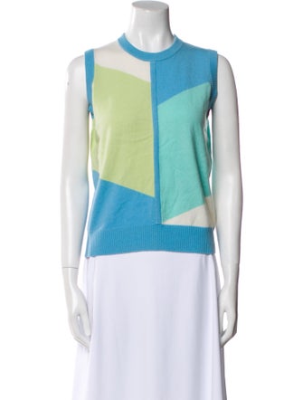 Neiman Marcus Cashmere Colorblock Pattern Sweater