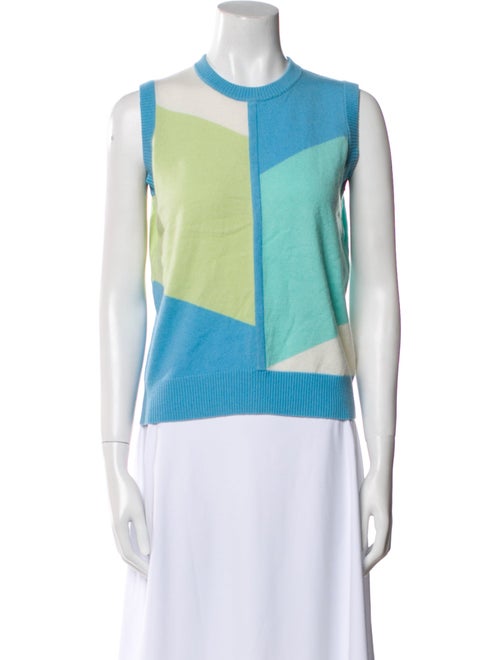 Neiman Marcus Cashmere Colorblock Pattern Sweater
