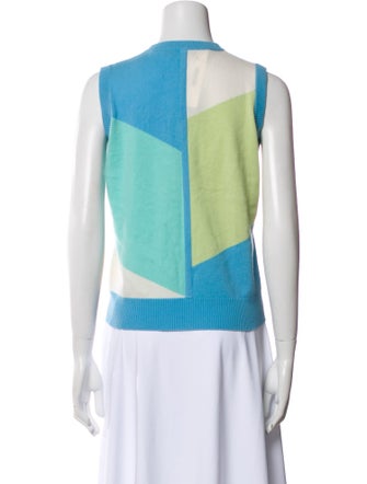 Neiman Marcus Cashmere Colorblock Pattern Sweater