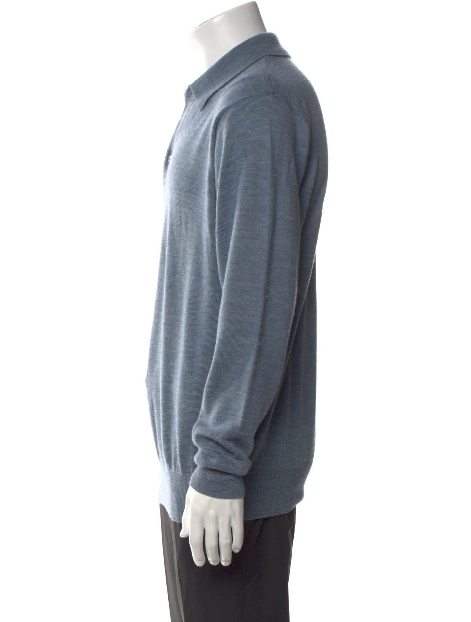 Neiman Marcus Collar Long Sleeve Polo Sweater