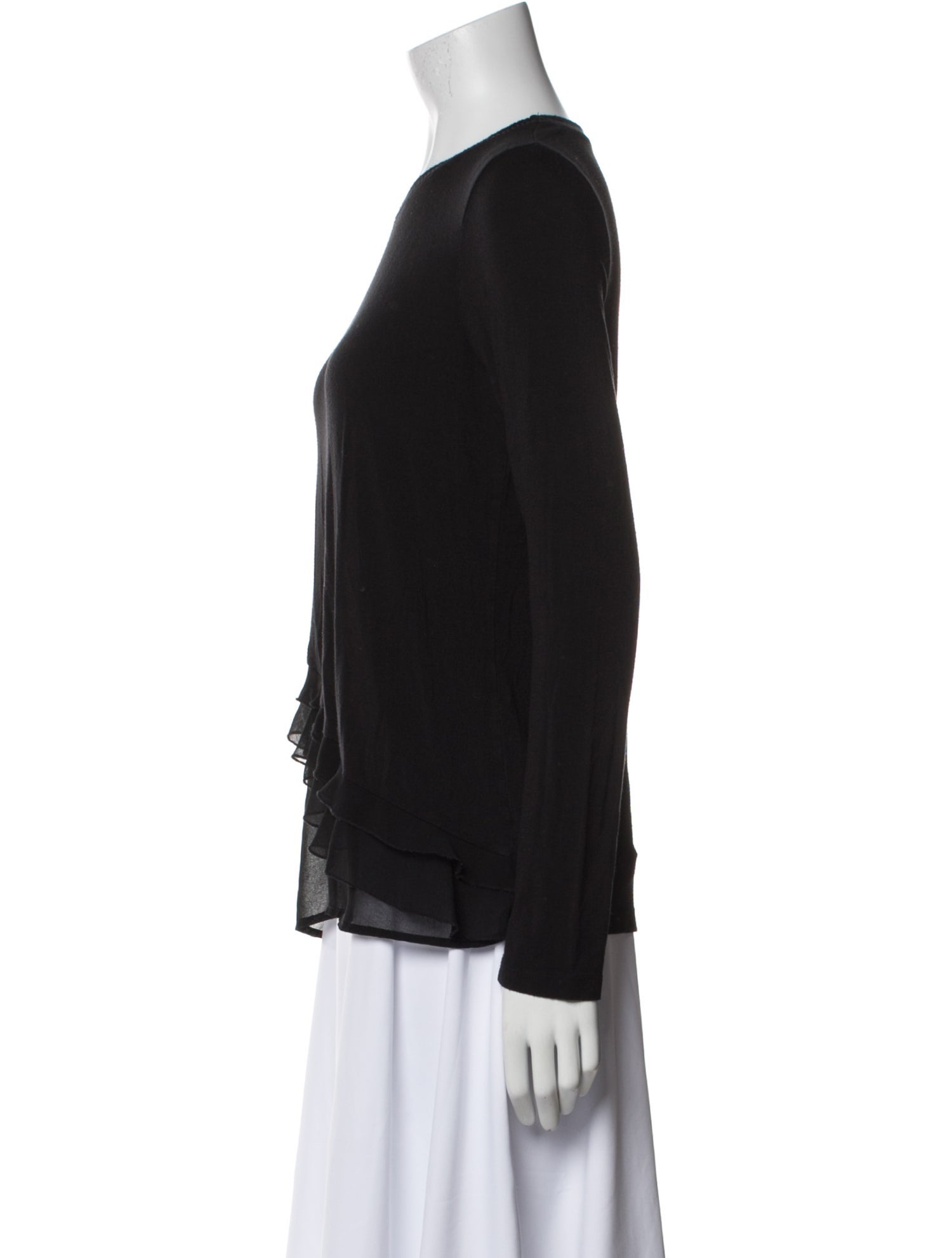 Neiman Marcus Bateau Neckline Long Sleeve Sweatshirt