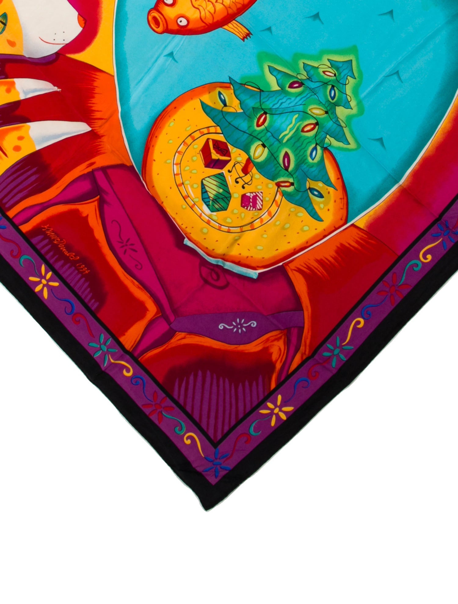 Neiman Marcus Silk Printed Scarf