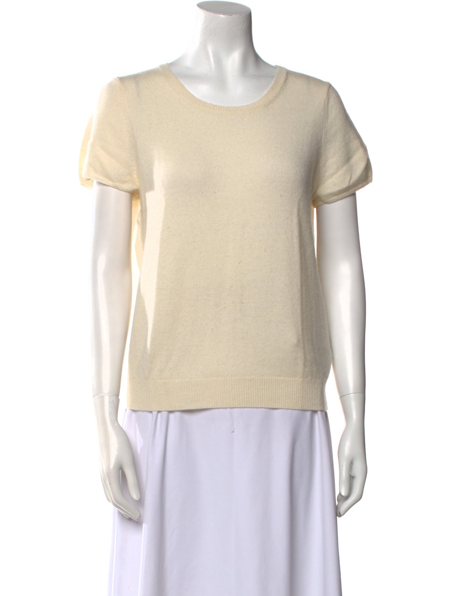Neiman Marcus Cashmere Scoop Neck T-Shirt
