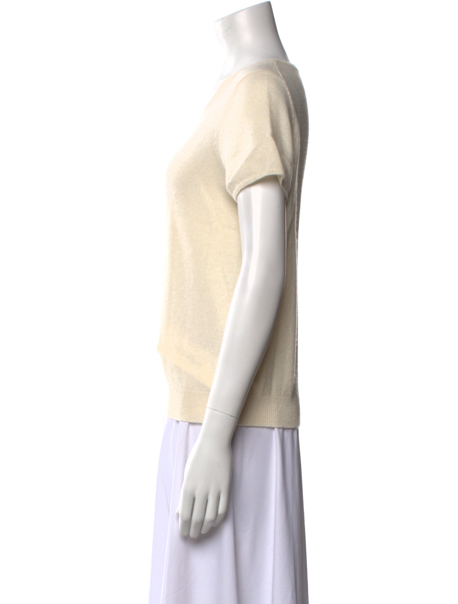 Neiman Marcus Cashmere Scoop Neck T-Shirt