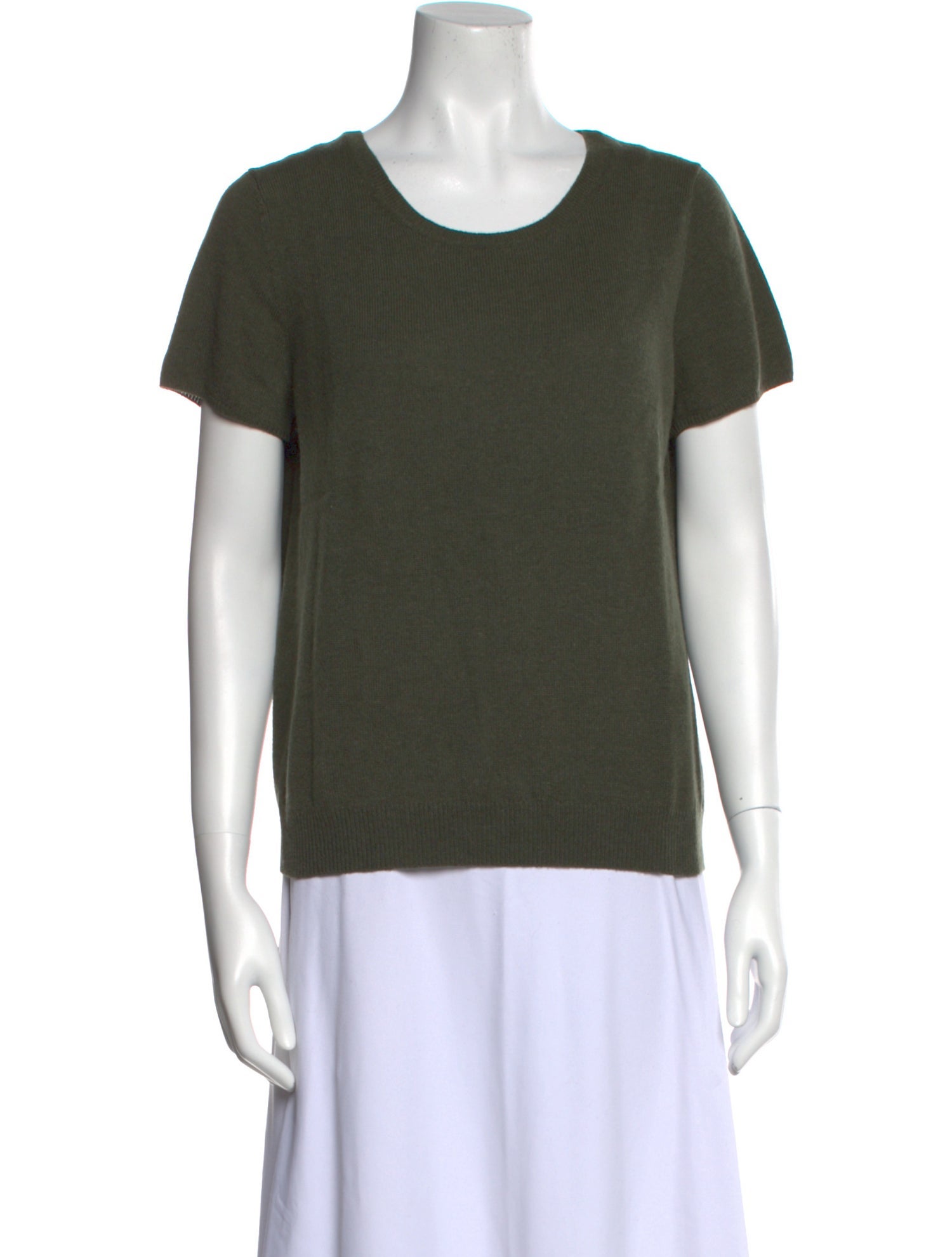 Neiman Marcus Cashmere Scoop Neck T-Shirt