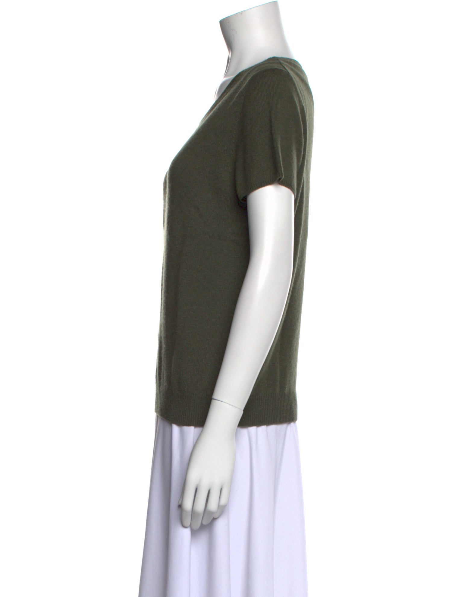 Neiman Marcus Cashmere Scoop Neck T-Shirt