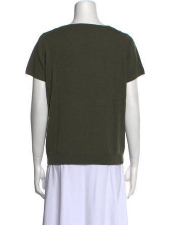 Neiman Marcus Cashmere Scoop Neck T-Shirt