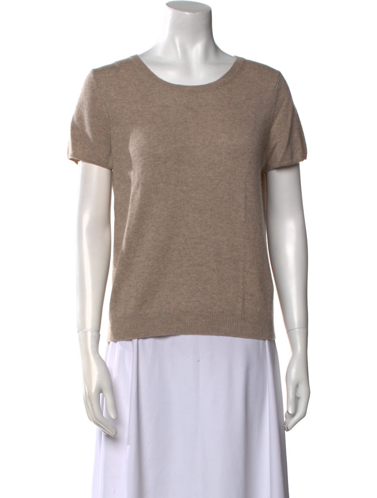 Neiman Marcus Cashmere Scoop Neck T-Shirt