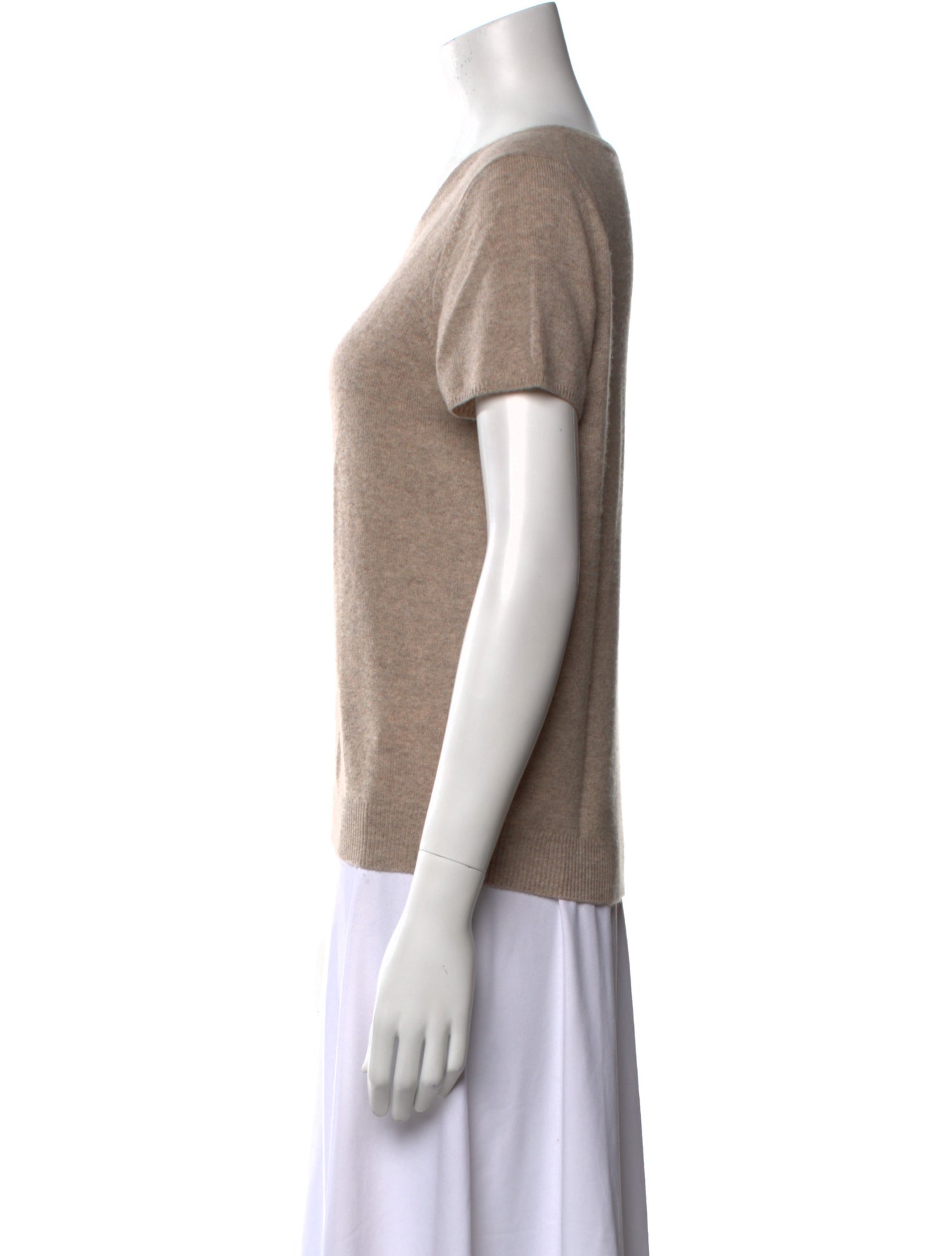 Neiman Marcus Cashmere Scoop Neck T-Shirt