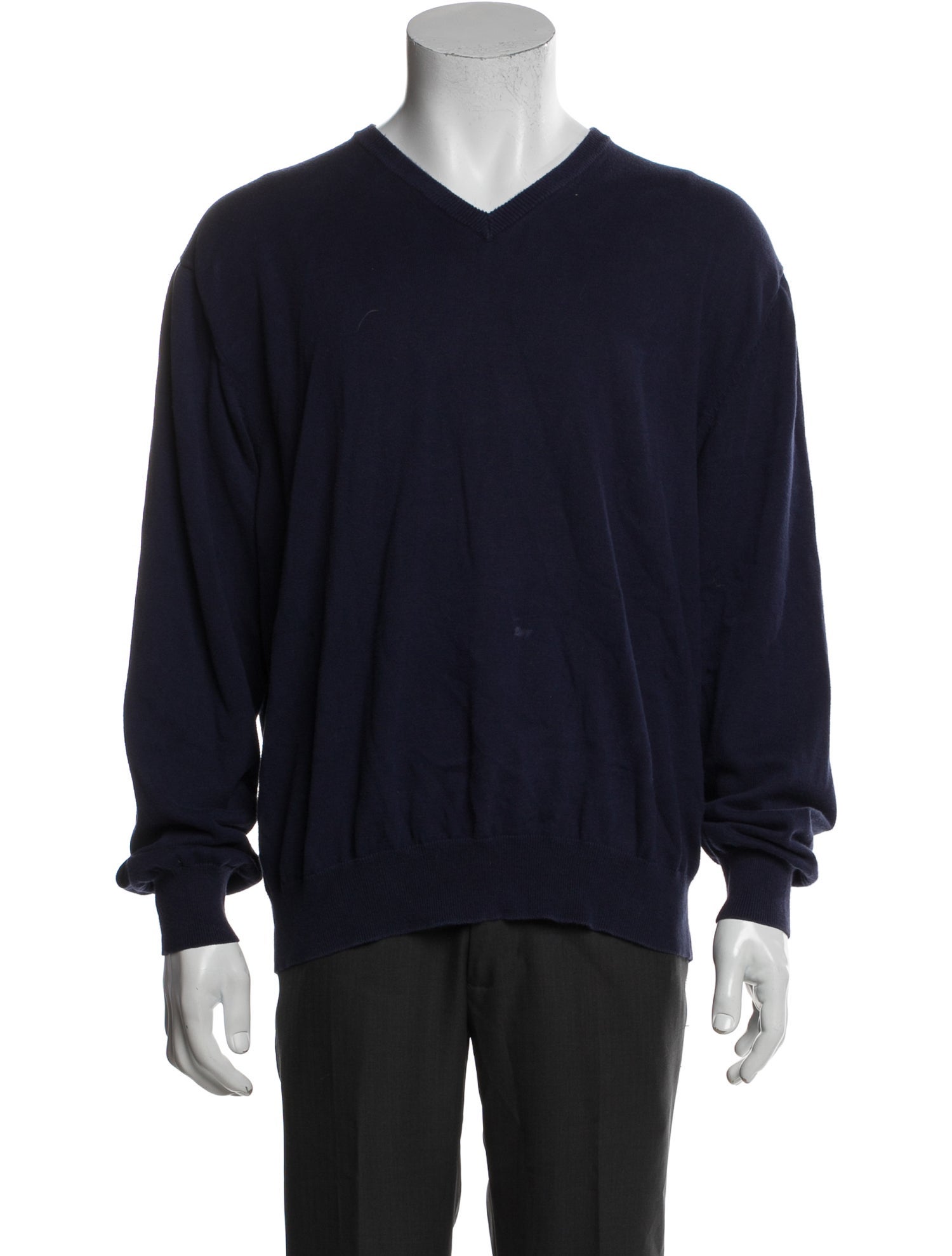 Neiman Marcus V-Neck Long Sleeve Pullover