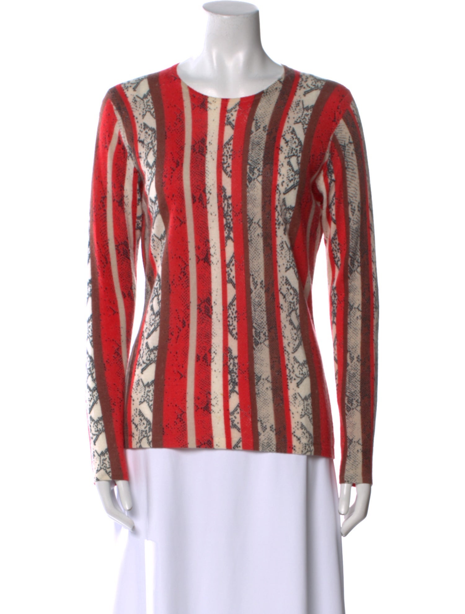 Neiman Marcus Cashmere Printed Blouse