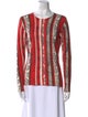 Neiman Marcus Cashmere Printed Blouse