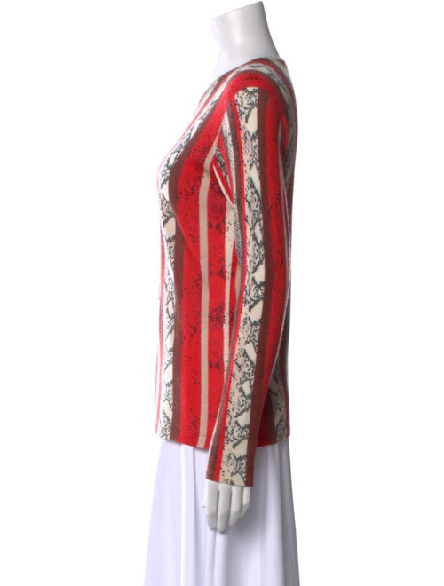 Neiman Marcus Cashmere Printed Blouse