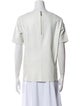 Neiman Marcus Silk Crew Neck Button-Up Top