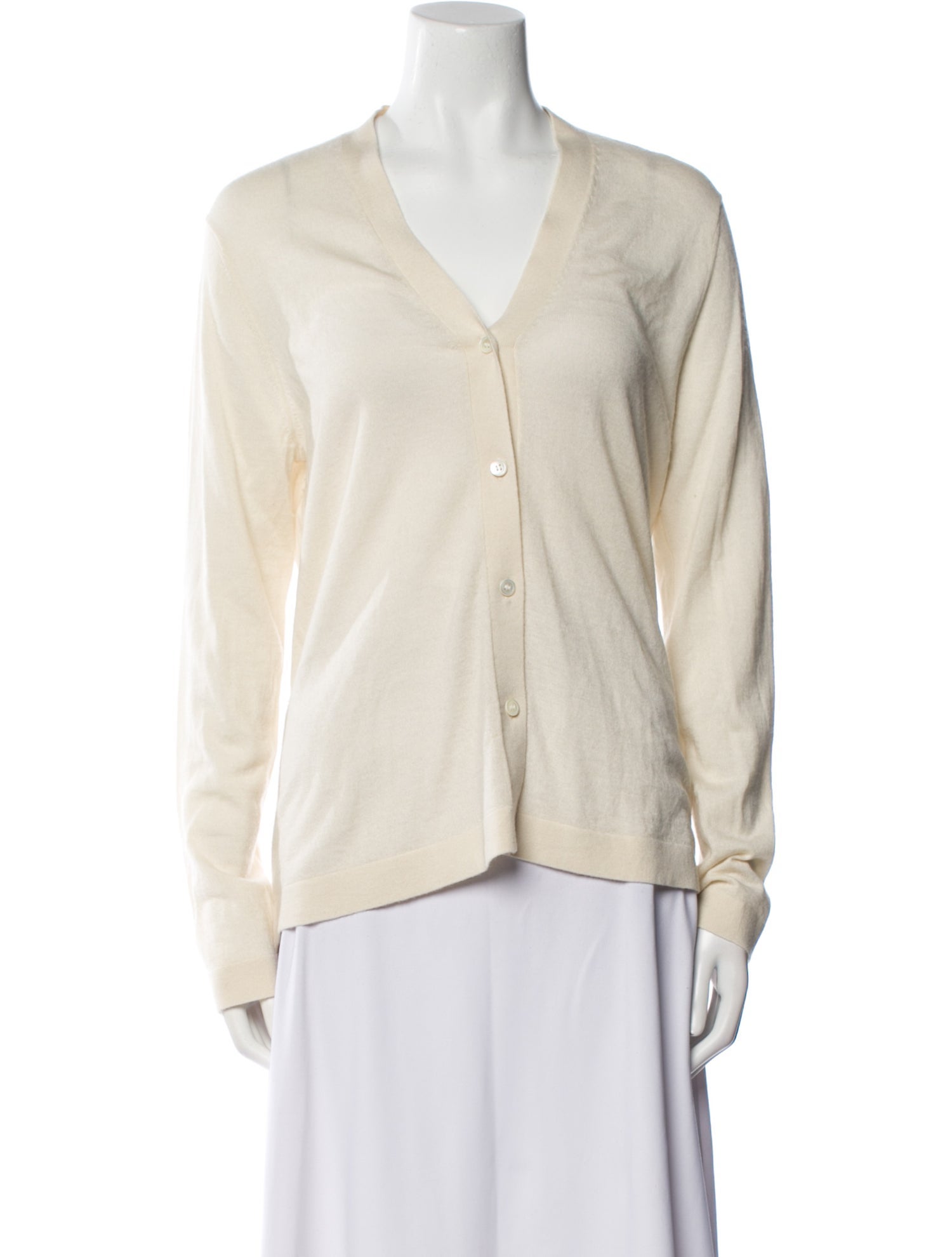 Neiman Marcus Cashmere V-Neck Blouse