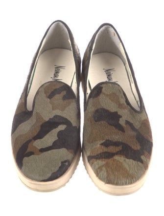 Neiman Marcus Ponyhair Printed Loafers