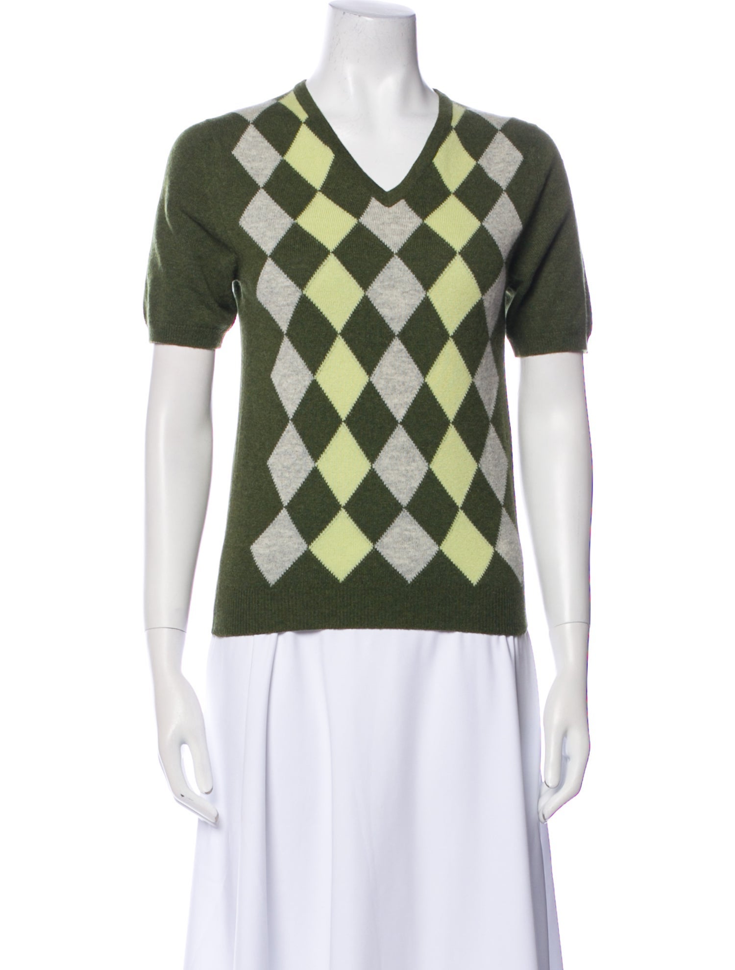 Neiman Marcus Cashmere Printed Sweater