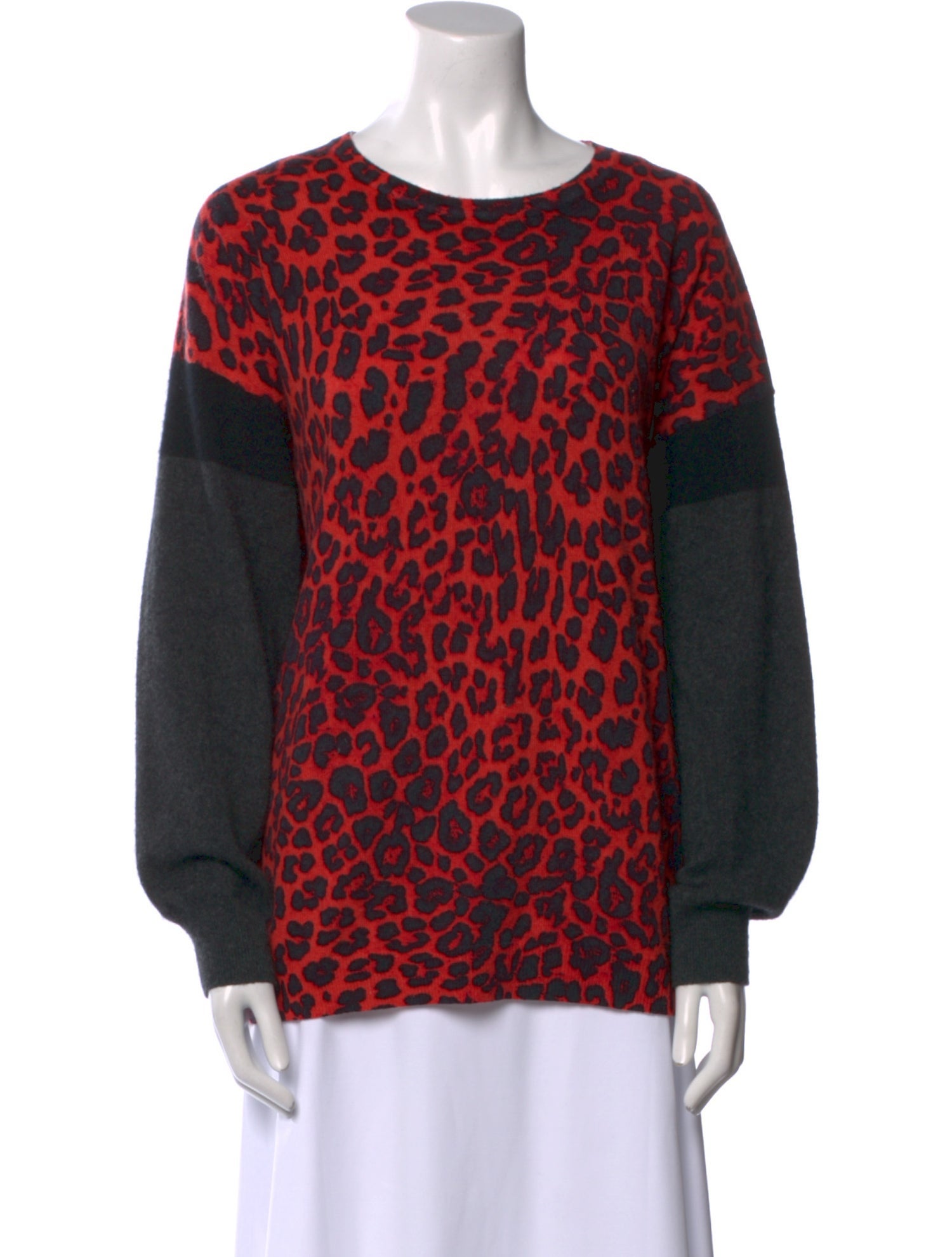 Neiman Marcus Cashmere Animal Print Sweater
