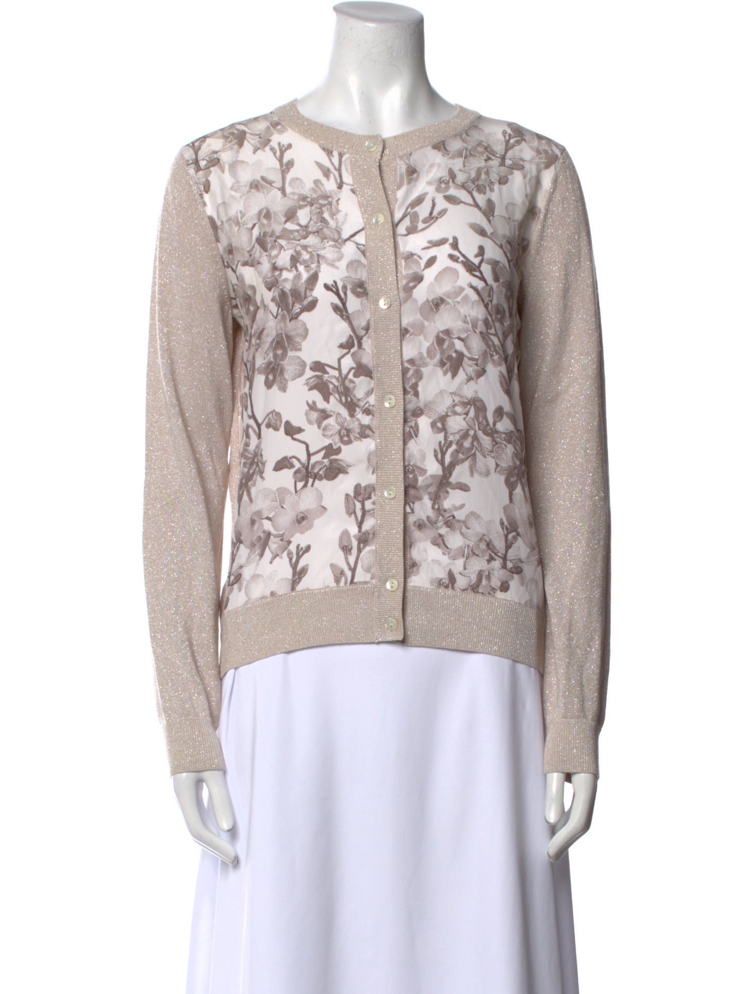 Neiman Marcus Silk Printed Sweater