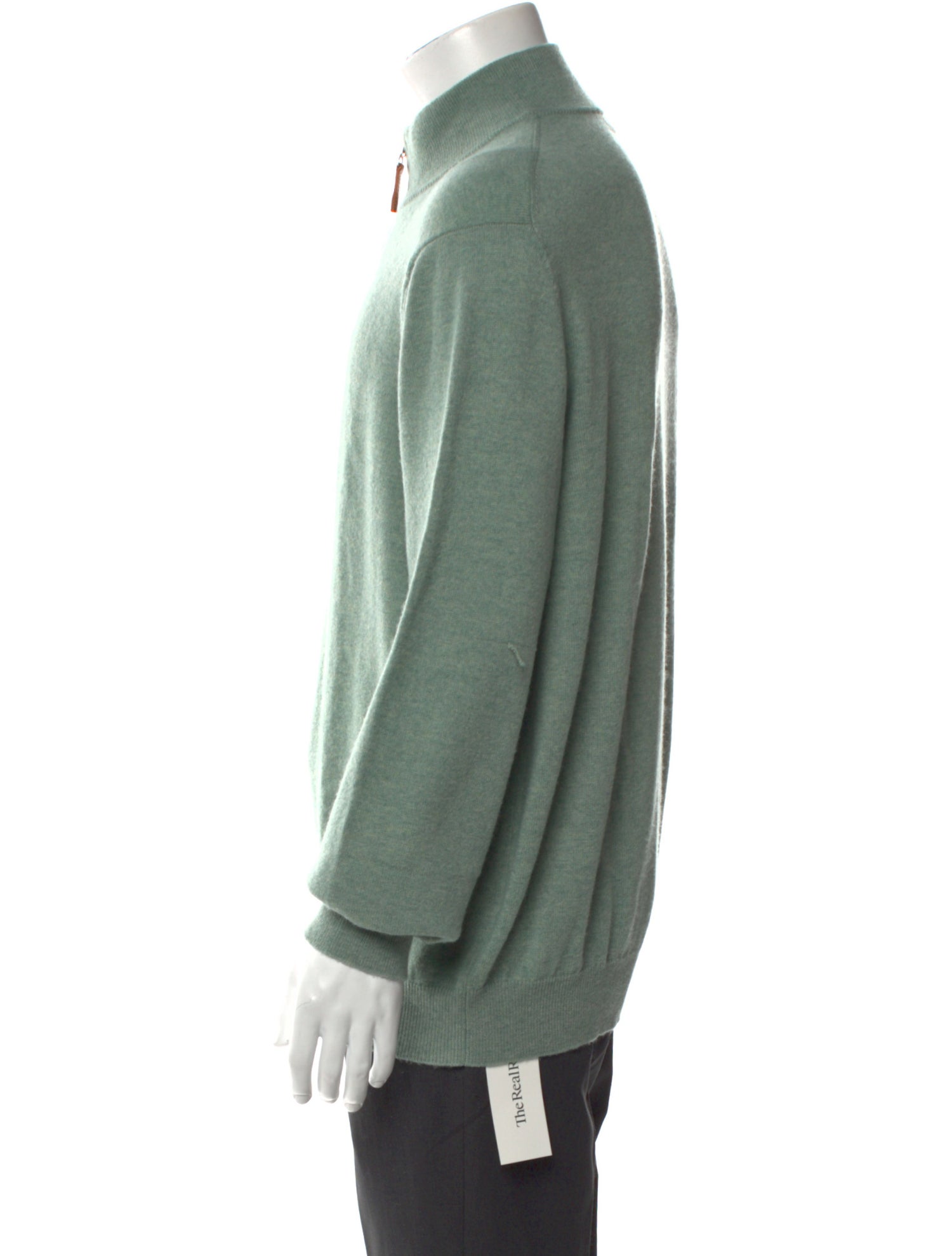 Neiman Marcus Merino Wool Mock Neck Polo Sweater