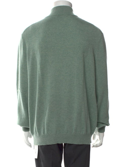 Neiman Marcus Merino Wool Mock Neck Polo Sweater
