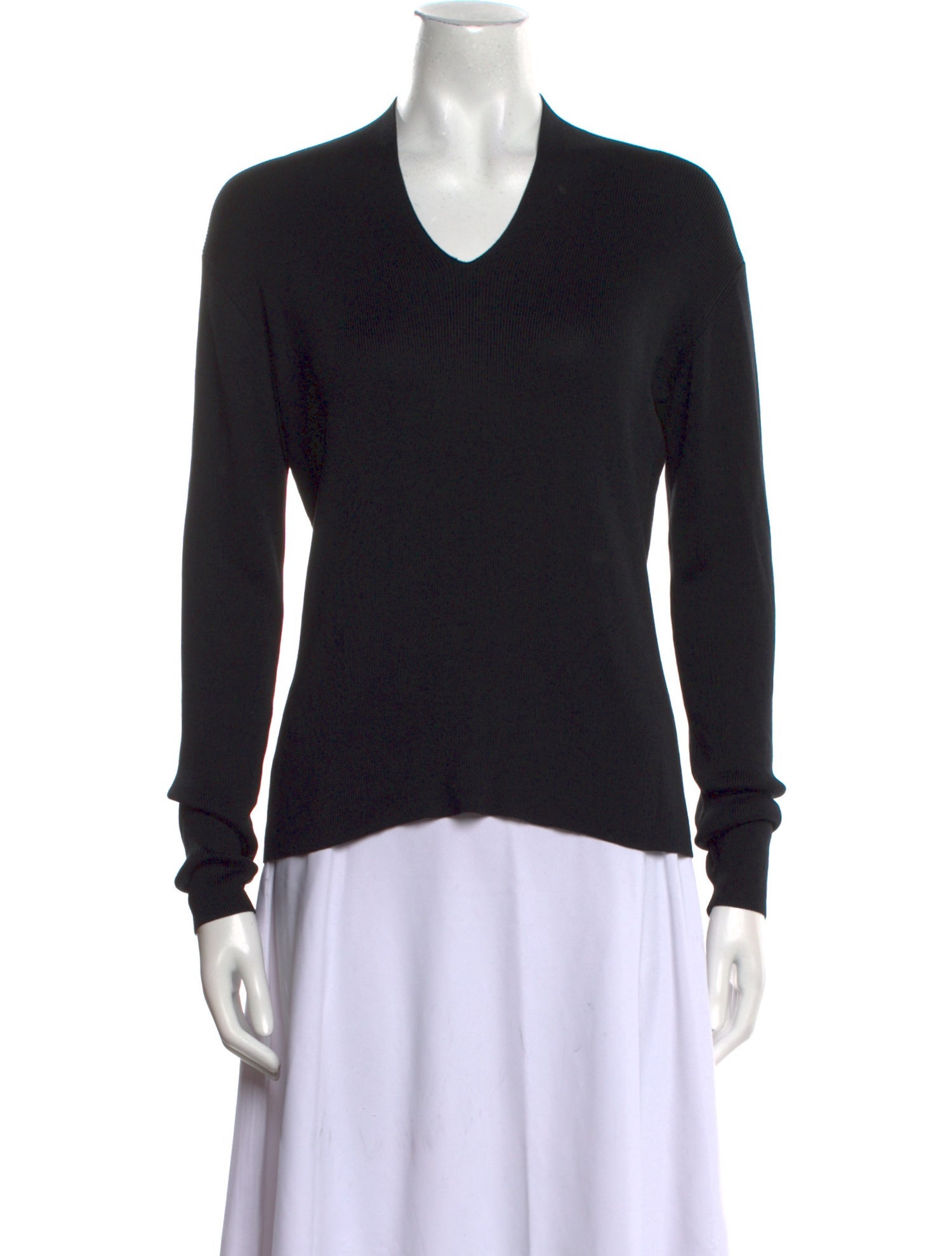 Neiman Marcus Silk V-Neck Sweater