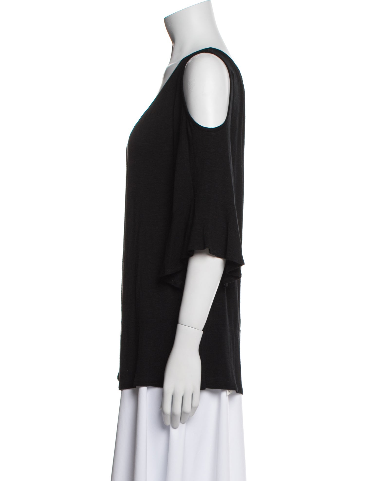 Neiman Marcus Scoop Neck Three-Quarter Sleeve Blouse