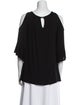 Neiman Marcus Scoop Neck Three-Quarter Sleeve Blouse