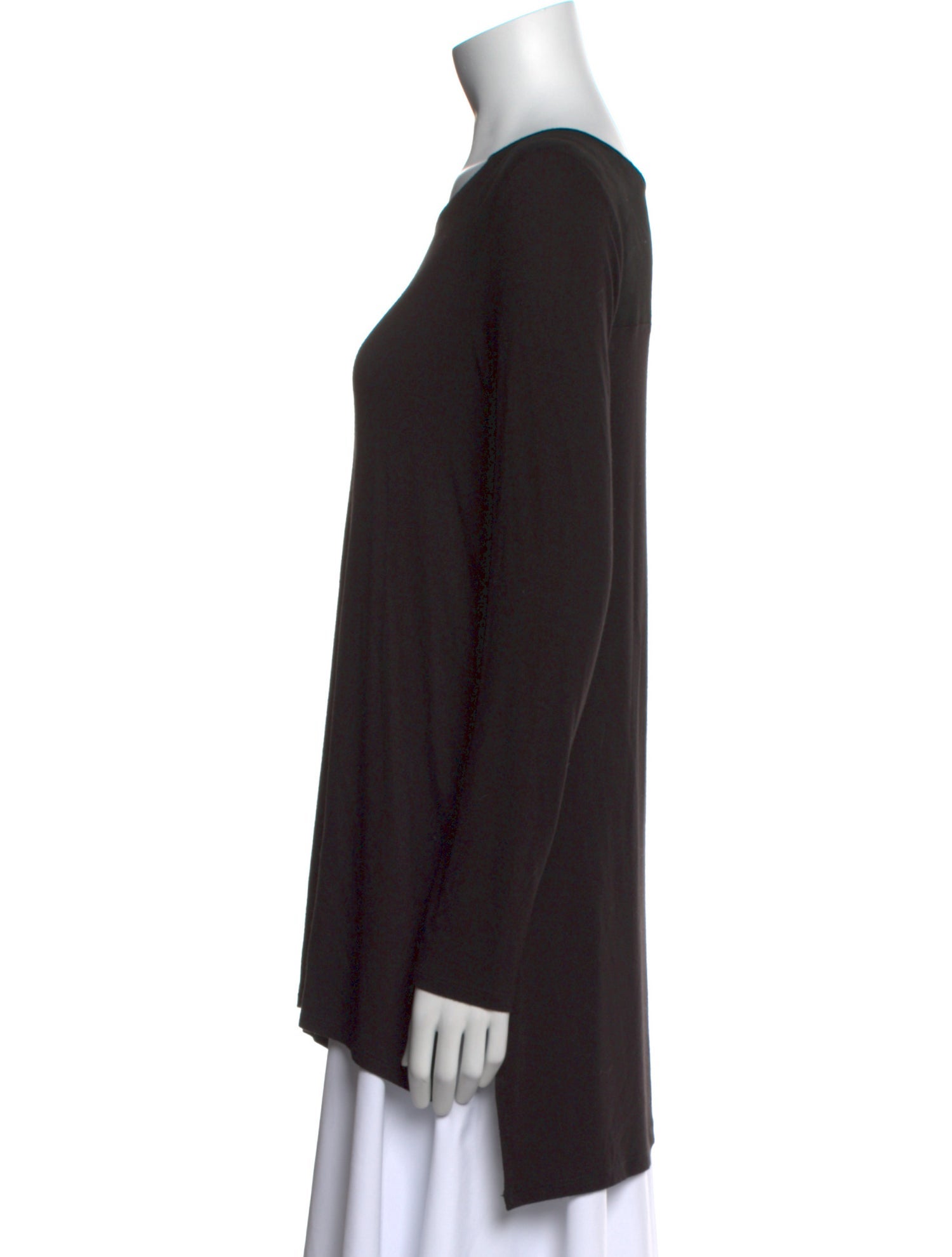 Neiman Marcus Scoop Neck Long Sleeve Tunic