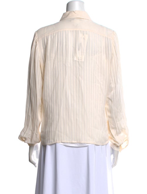 Neiman Marcus Silk Striped Button-Up Top