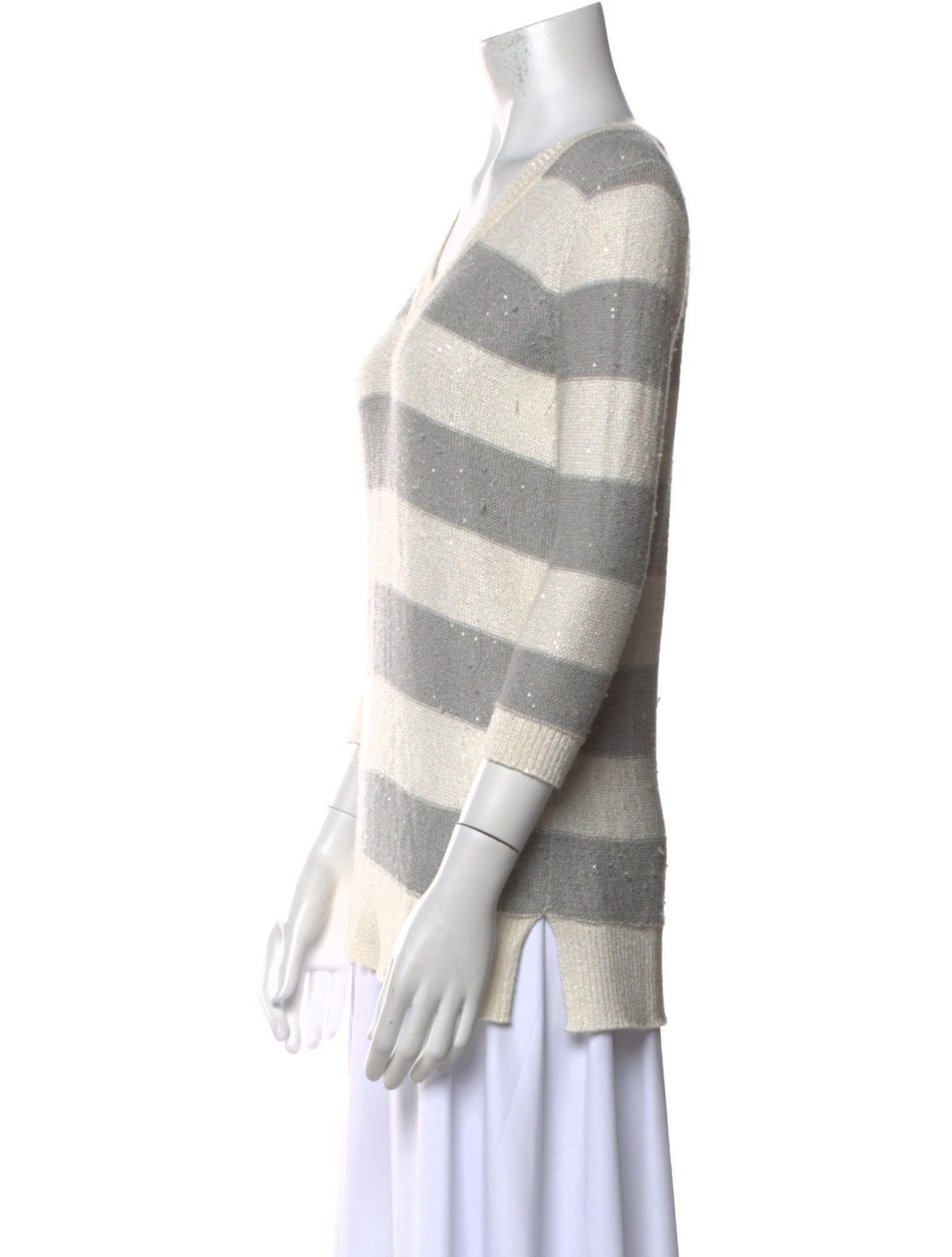 Neiman Marcus Silk Striped Sweater