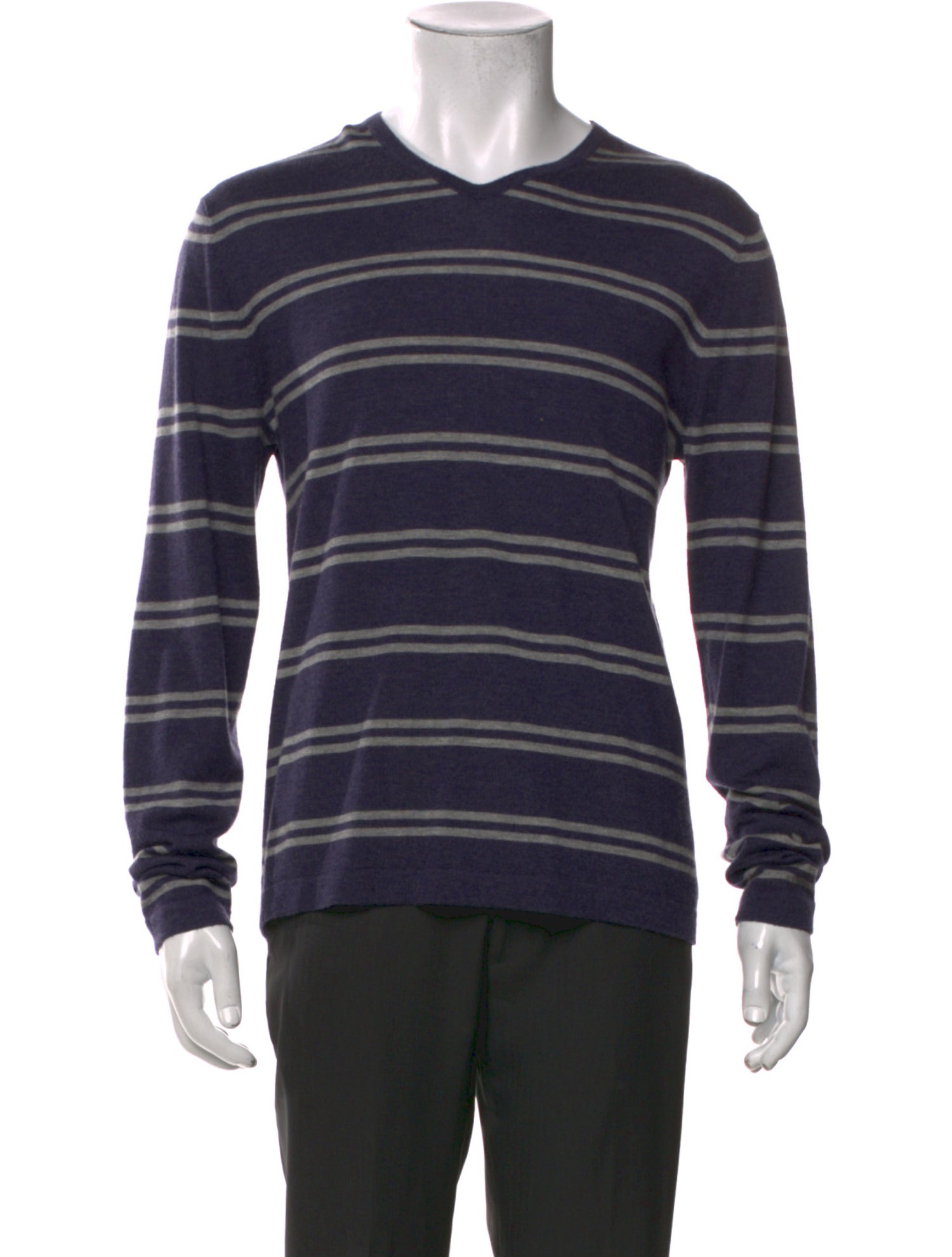 Neiman Marcus Cashmere Striped Pullover