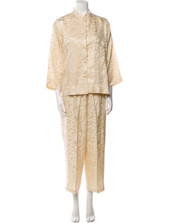 Neiman Marcus Silk Printed Lounge Set