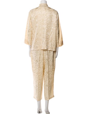 Neiman Marcus Silk Printed Lounge Set