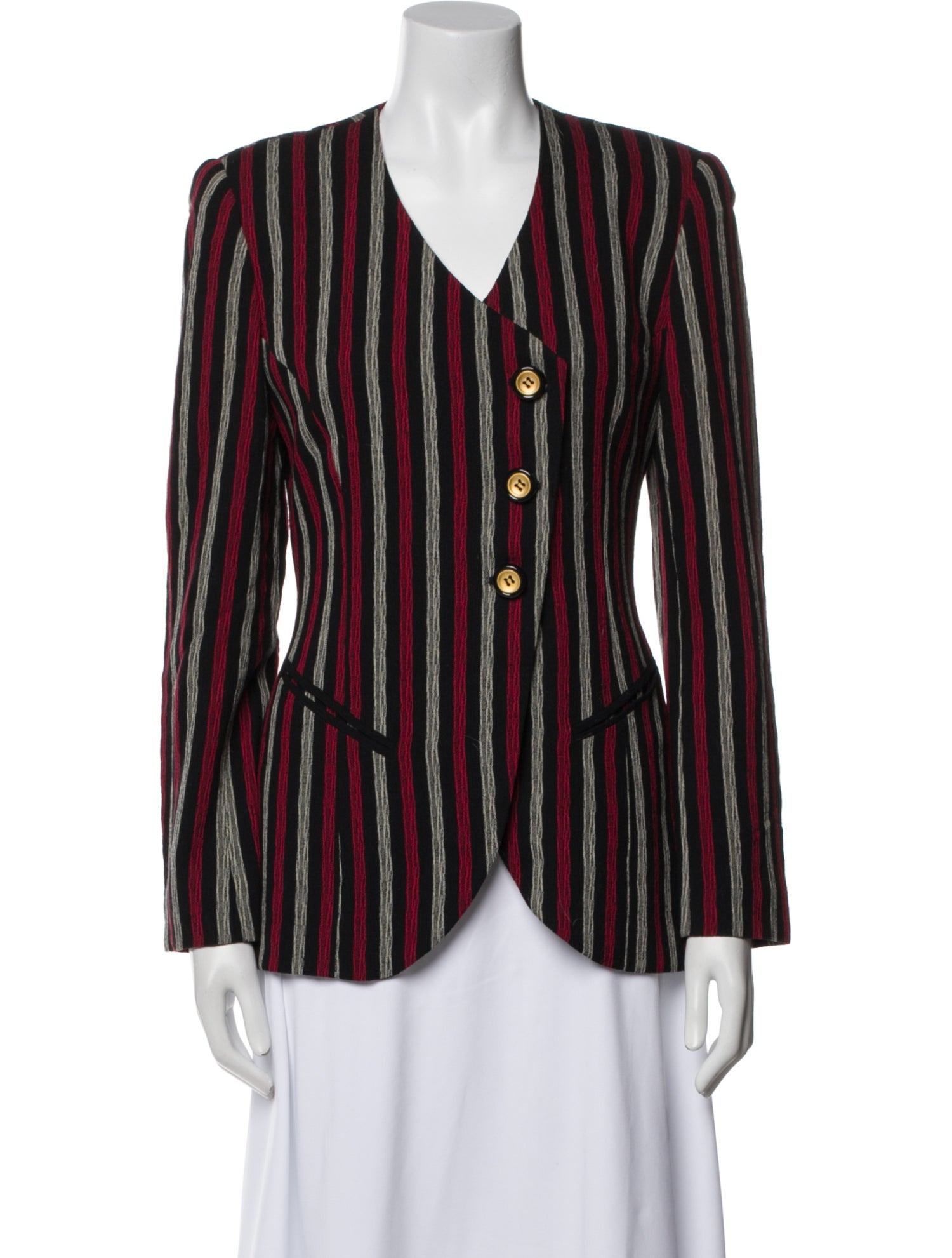 Neiman Marcus Striped Evening Jacket