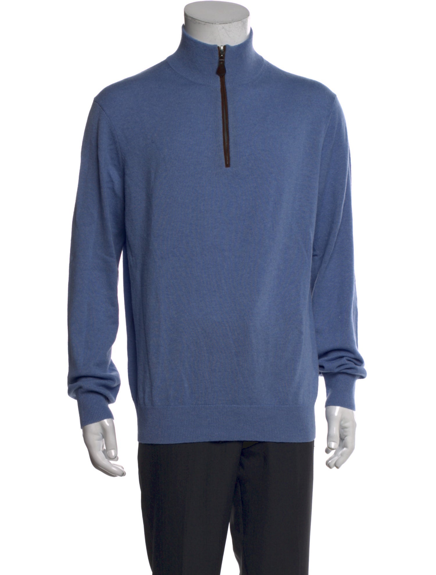 Neiman Marcus Cashmere Mock Neck Polo Sweater