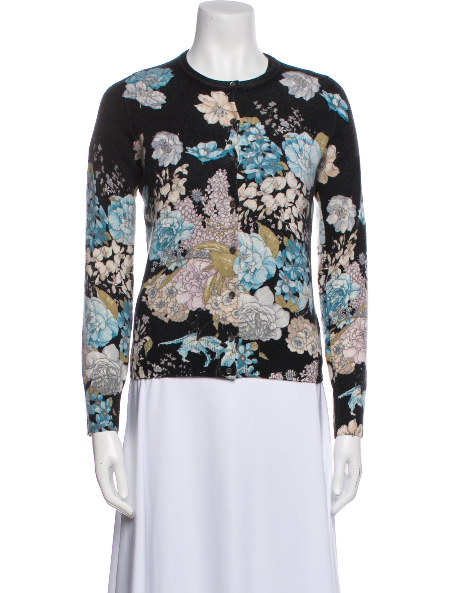 Neiman Marcus Cashmere Floral Print Set