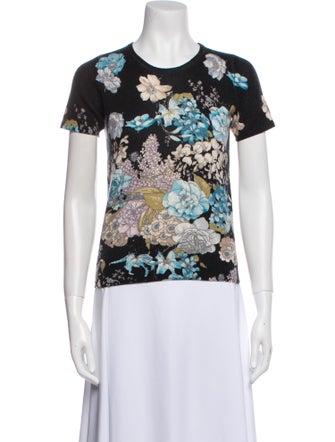Neiman Marcus Cashmere Floral Print Set