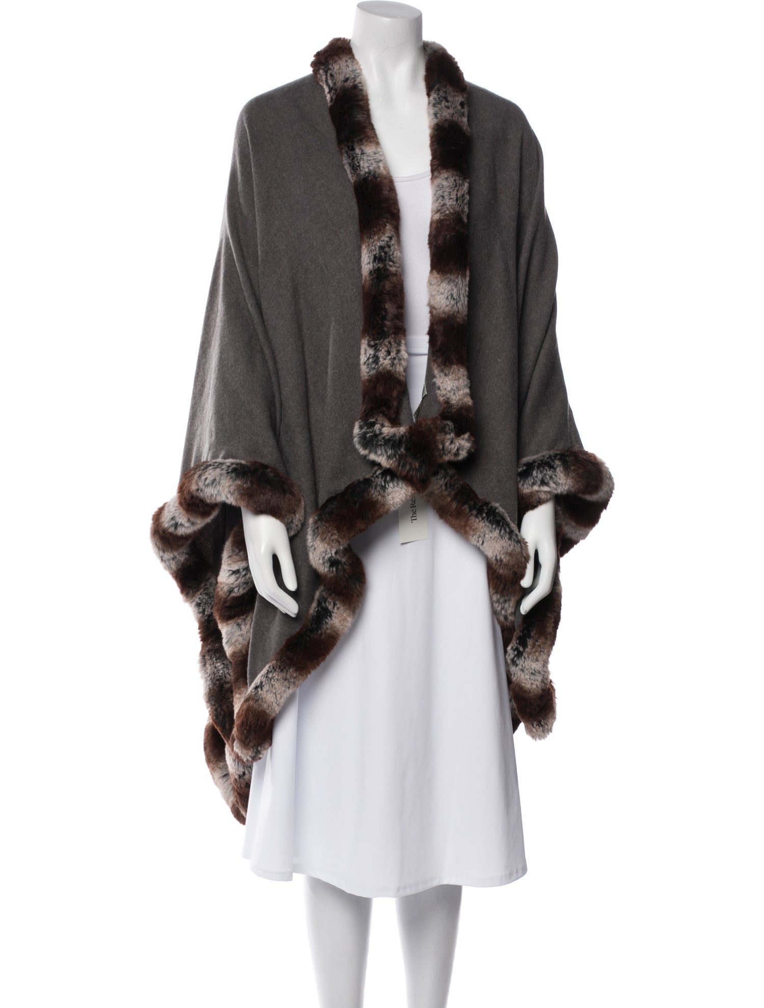 Neiman Marcus Faux Fur Printed Jacket