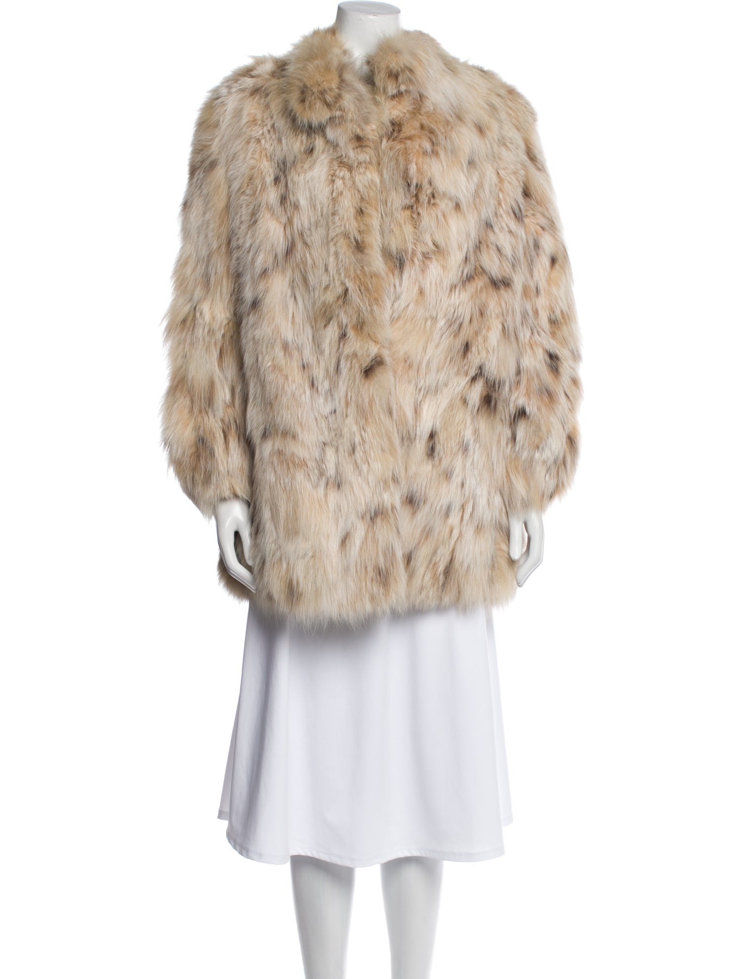 Neiman Marcus Fur Animal Print Faux Fur Coat