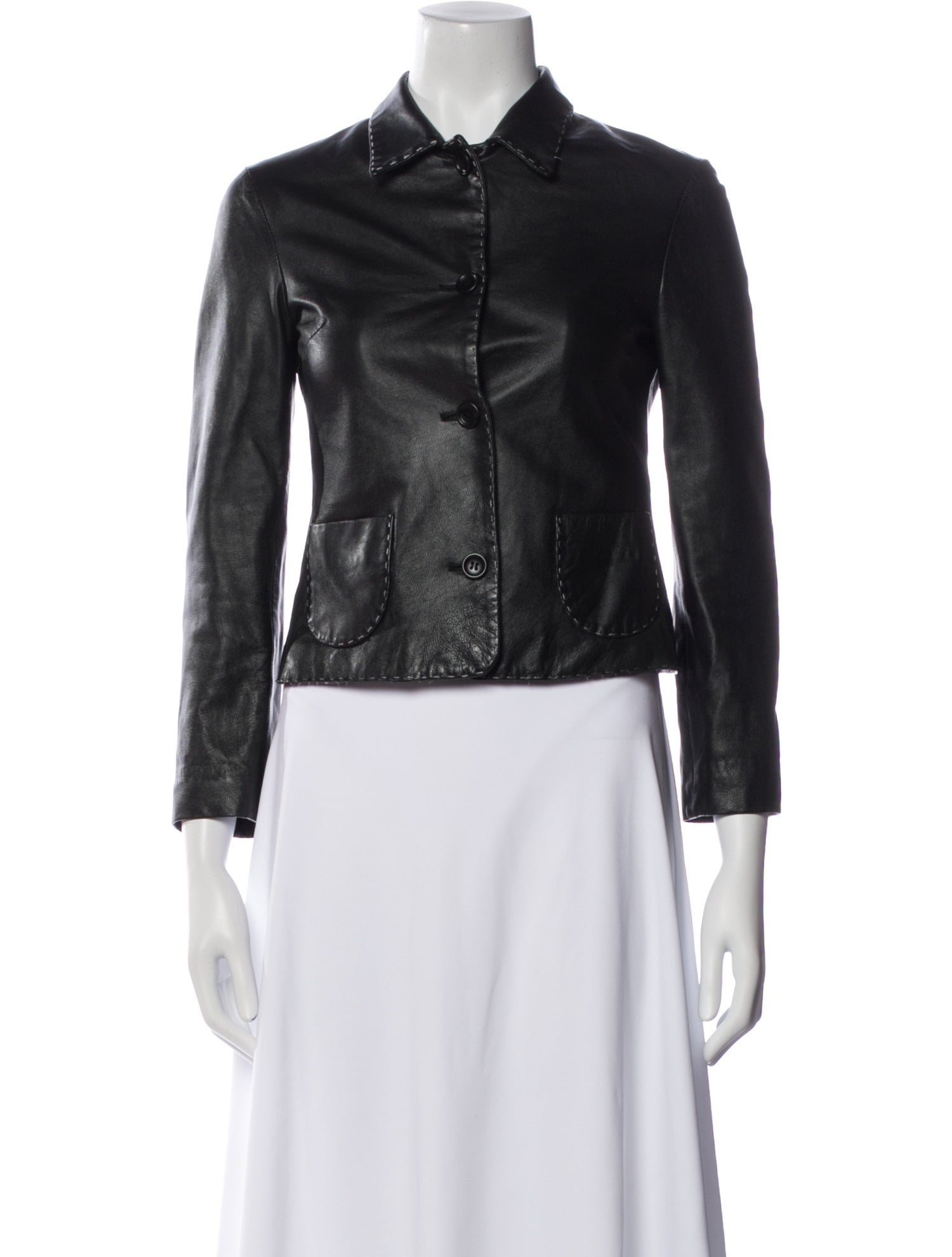 Neiman Marcus Lambskin Biker Jacket