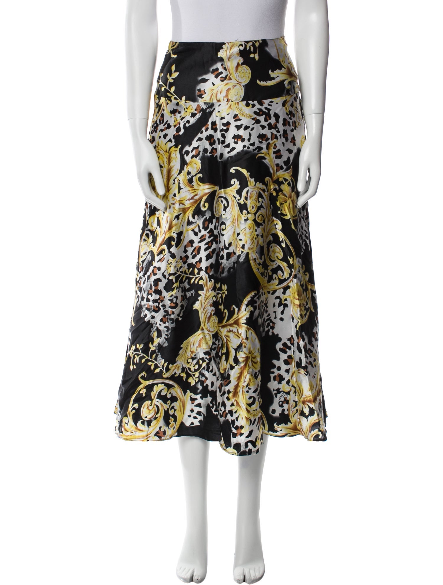 Neiman Marcus Silk Midi Length Skirt