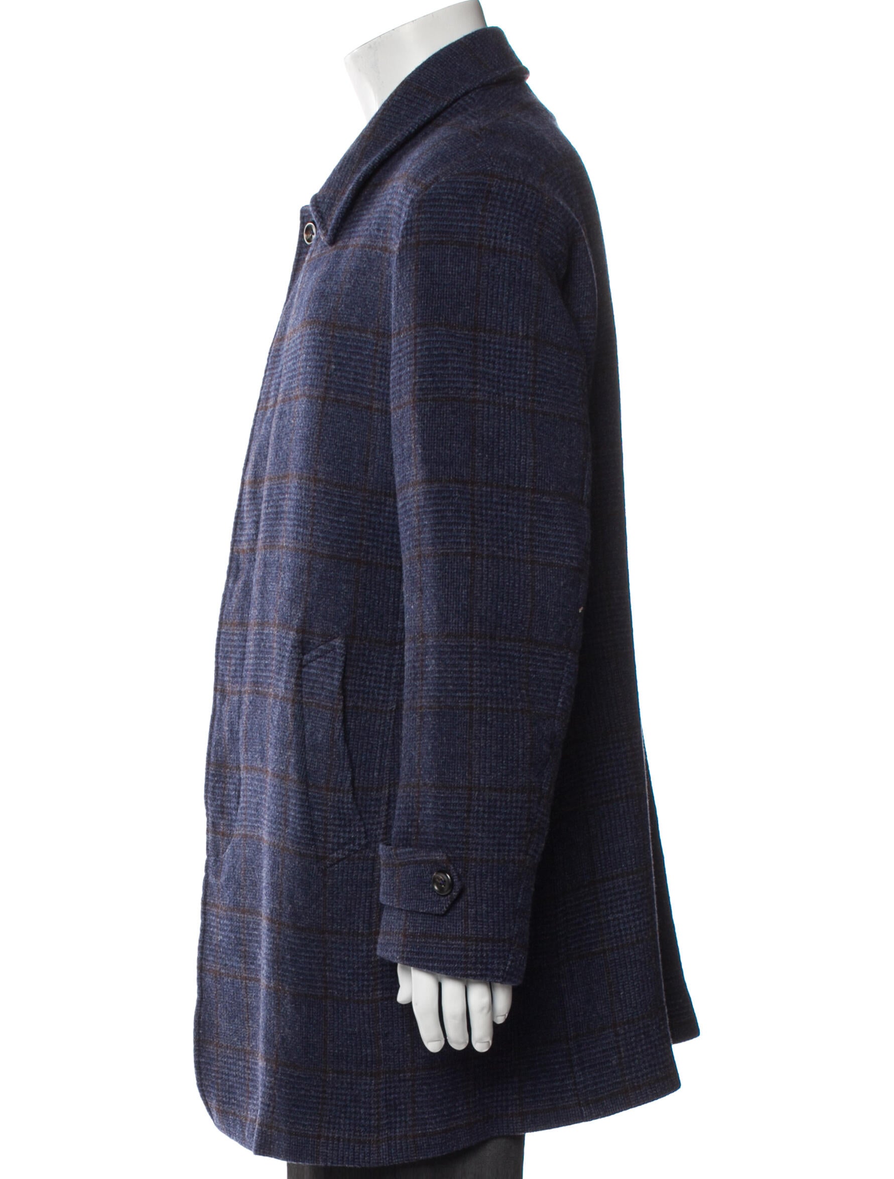 Neiman Marcus Virgin Wool Houndstooth Print Overcoat