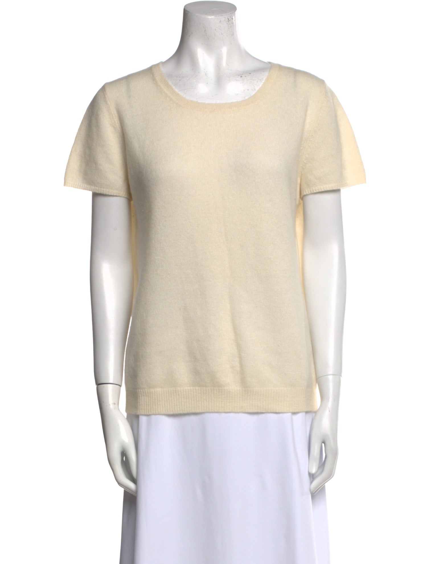 Neiman Marcus Cashmere Scoop Neck T-Shirt