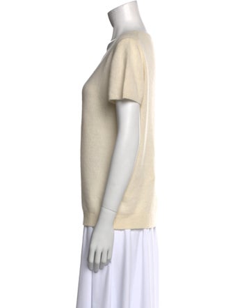 Neiman Marcus Cashmere Scoop Neck T-Shirt