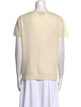 Neiman Marcus Cashmere Scoop Neck T-Shirt