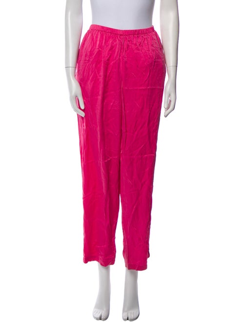 Neiman Marcus Silk Straight Leg Pants