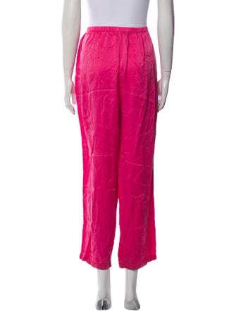 Neiman Marcus Silk Straight Leg Pants