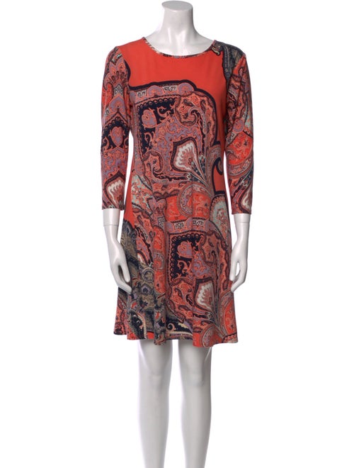 Neiman Marcus Paisley Print Mini Dress
