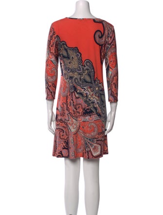 Neiman Marcus Paisley Print Mini Dress